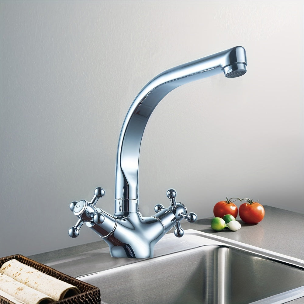 Faucets Washbasin Faucet 3/8 Inch Brass Double Handle Faucets Retro Two Handle Mixer For Bathroom Kitchen