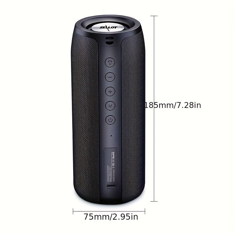 Haut-parleurs sans fil Zealot S51 PLUS 10 W, haut-parleur de caisson portable d'extérieur, double appairage, batterie 3600 mAh, 10 heures de lecture stéréo forte, basses en plein essor.