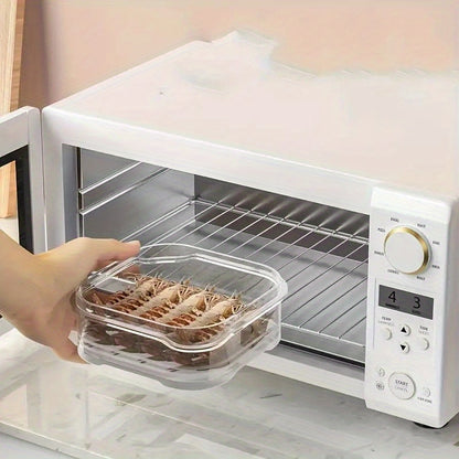 Juego de 5 cajas de almacenamiento, contenedor de almacenamiento de alimentos transparente apilable con tapa, caja sellada portátil a prueba de fugas, para carne, frutas y verduras, organizadores de cocina y almacenamiento