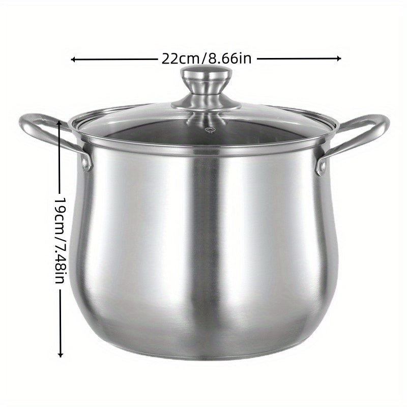 Stainless steel raised soup pot, electromagnetic cooker, universal gas cooker