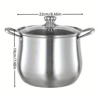 Stainless steel raised soup pot, electromagnetic cooker, universal gas cooker