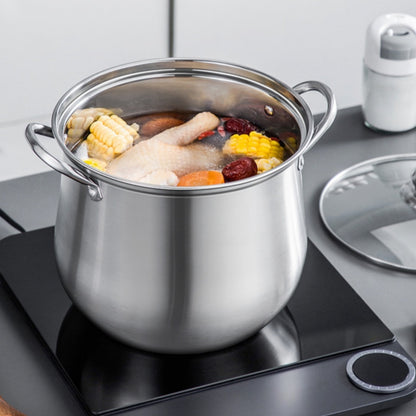 Stainless steel raised soup pot, electromagnetic cooker, universal gas cooker