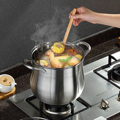 Stainless steel raised soup pot, electromagnetic cooker, universal gas cooker