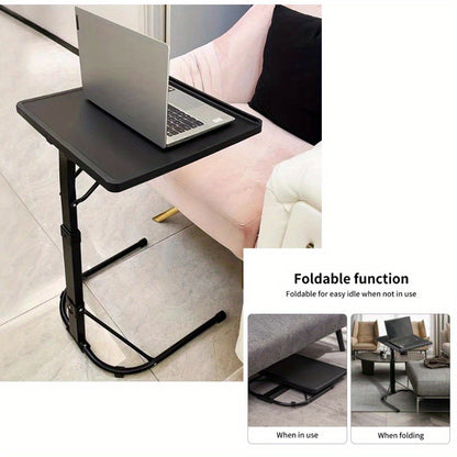 Folding computer side table, height adjustable, easy to store and carry, maximum load: 20KG