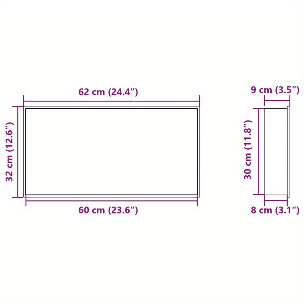 Shower niche silver brushed 62x32x9 cm stainless steel