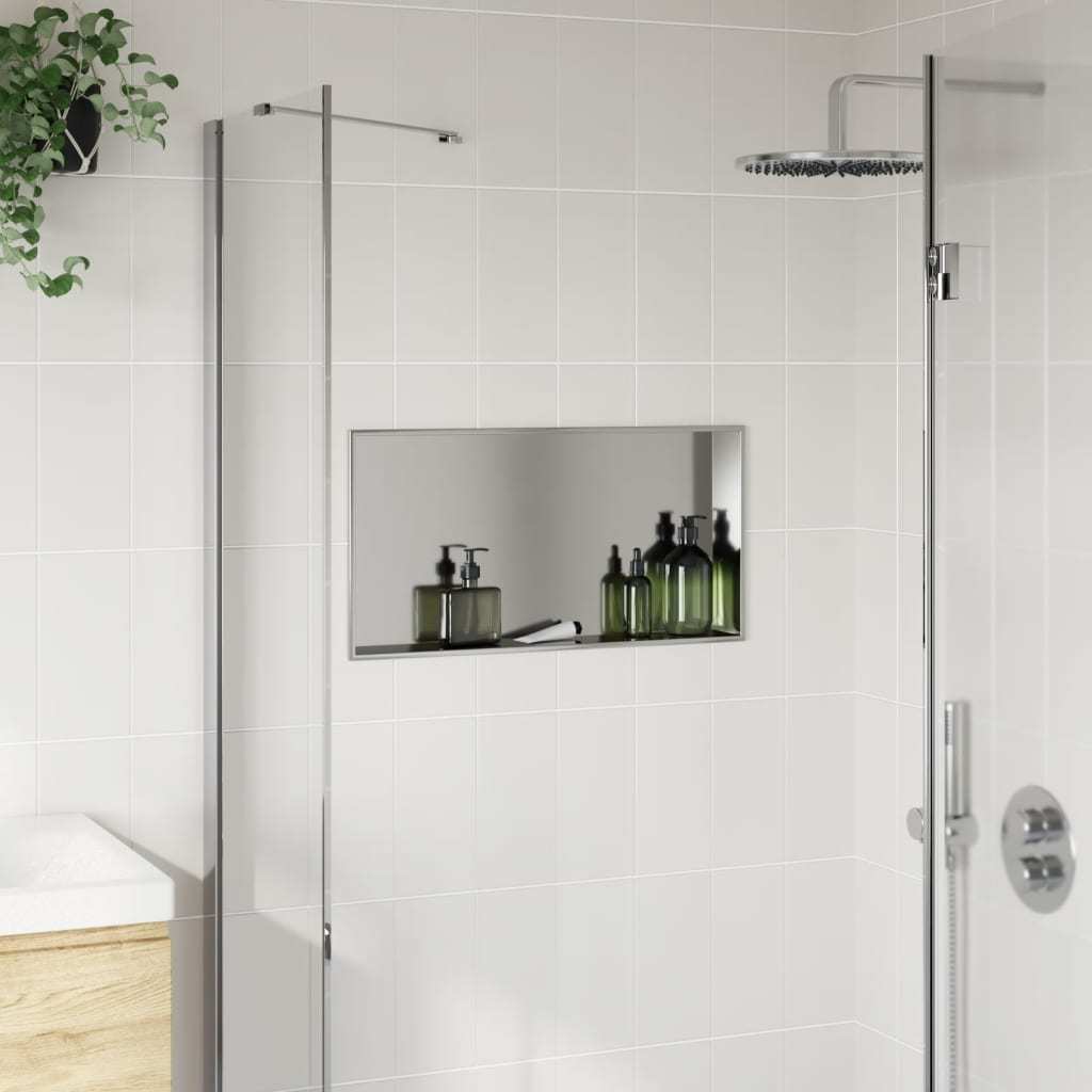 Shower niche silver brushed 62x32x9 cm stainless steel