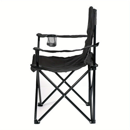 2pcs Camping Chairs, Portable, Outdoor with Drink Holder for Beach, BBQ, Fishing, Camping