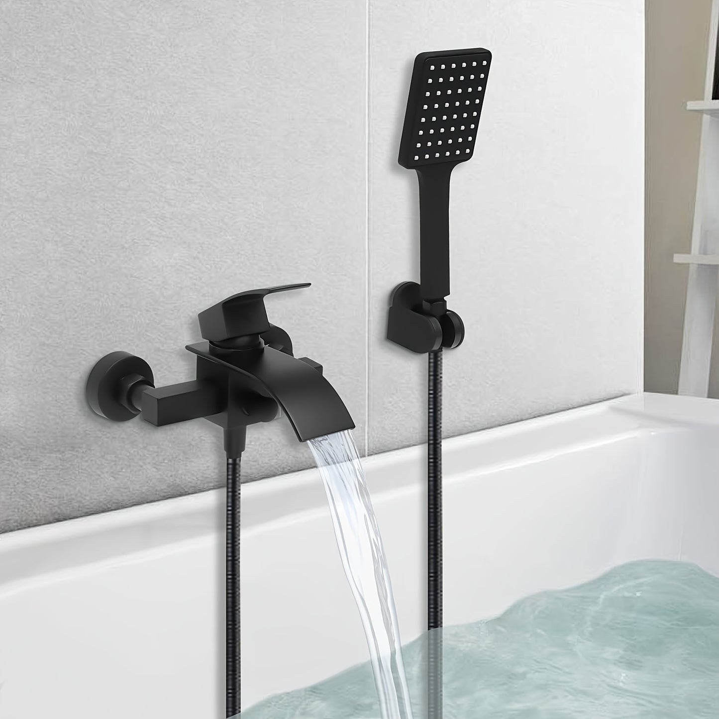 Shower Set Rain Shower Bath Faucet With Hand Shower And Faucet Shower Wall Mounted Shower Faucet Black Mixer Shower