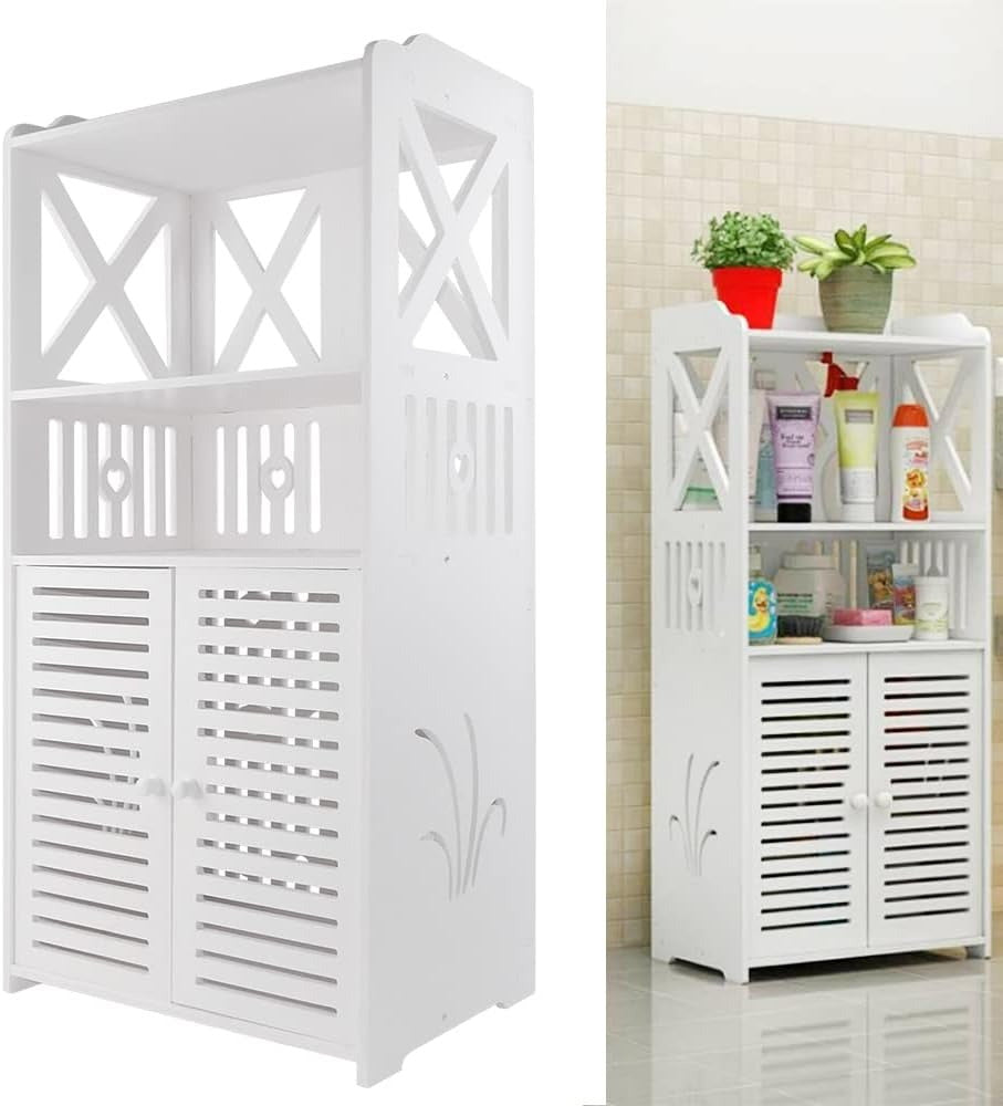 PVC bathroom cabinet with 1 door, storage furniture for bathroom, hallway, 90 x 40 x 25 cm