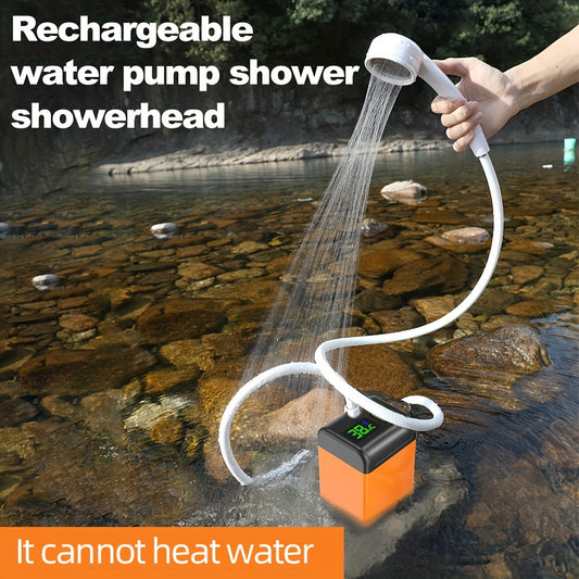 Portable outdoor shower head: 36V rechargeable, wall-mounted, rain shower, plastic, suitable for country dormitories and rural households