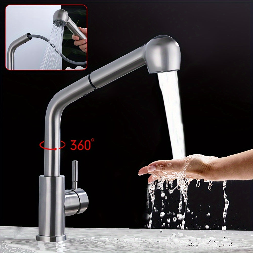 Kitchen Faucet With Extendable Shower 360° Rotating Sink Faucet Bathroom Faucet Washbasin Faucet For Bathroom