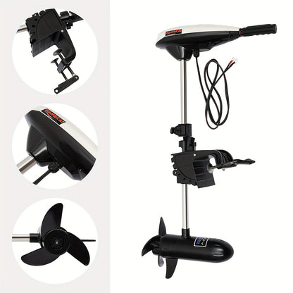 660W Speed&Tilting Angle Adjustable Electric Outboard Motor 66lbs Thrust Electric Outboard Trolling Motor 1420R/min Marine Boat Engine w/Telescopic Control Handle