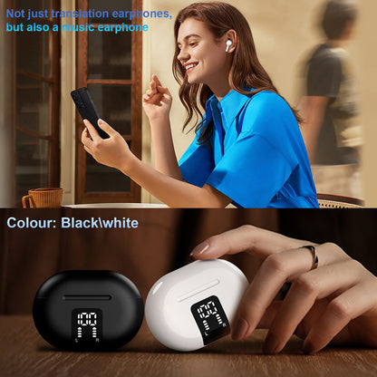 New Translator Earbuds 144 Language Real Time 2-Way Translation Earbuds, Portable Translation Headset With APP For Music And Calling