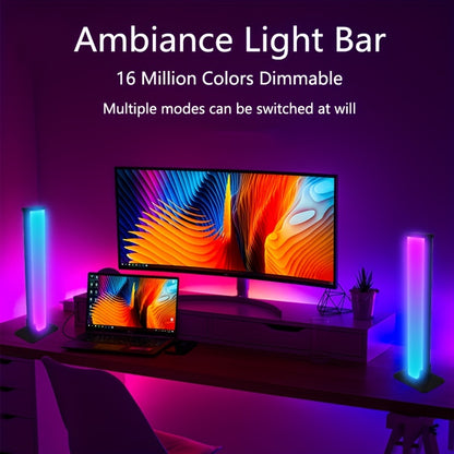 2 Pieces Smart LED Light Bars, RGB Night Light with Remote and App Control, Music Sync Backlight