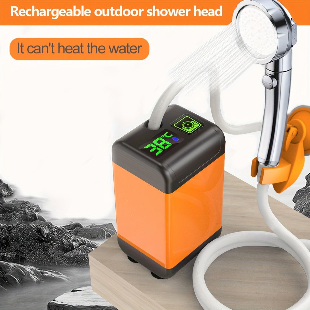 Portable outdoor shower head: 36V rechargeable, wall-mounted, rain shower, plastic, suitable for country dormitories and rural households