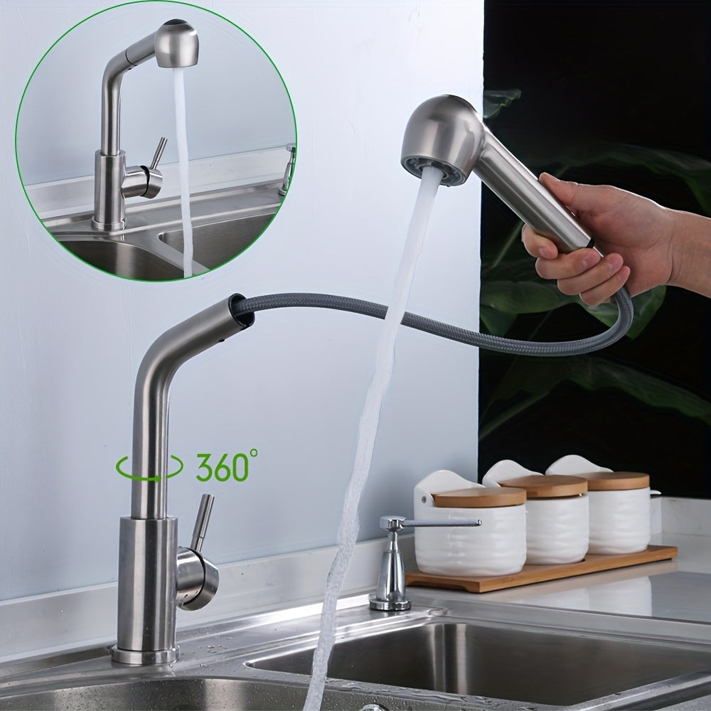 Kitchen Faucet With Extendable Shower 360° Rotating Sink Faucet Bathroom Faucet Washbasin Faucet For Bathroom