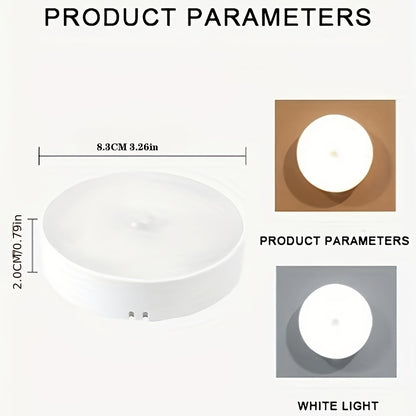 Luz circular con sensor de noche LED para pasillo, armario, dormitorio, sensor de noche, sensor humano