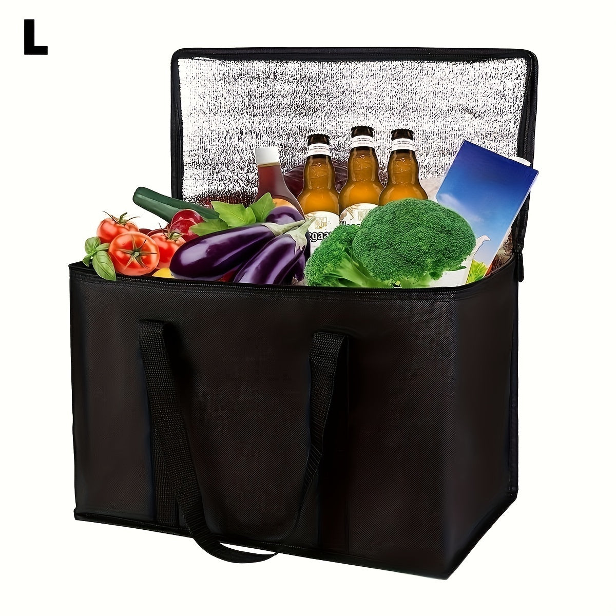 Large Insulated Cooler Bag: Reusable Grocery Tote, Soft Cooler Bag, Lightweight and Sturdy Zipper