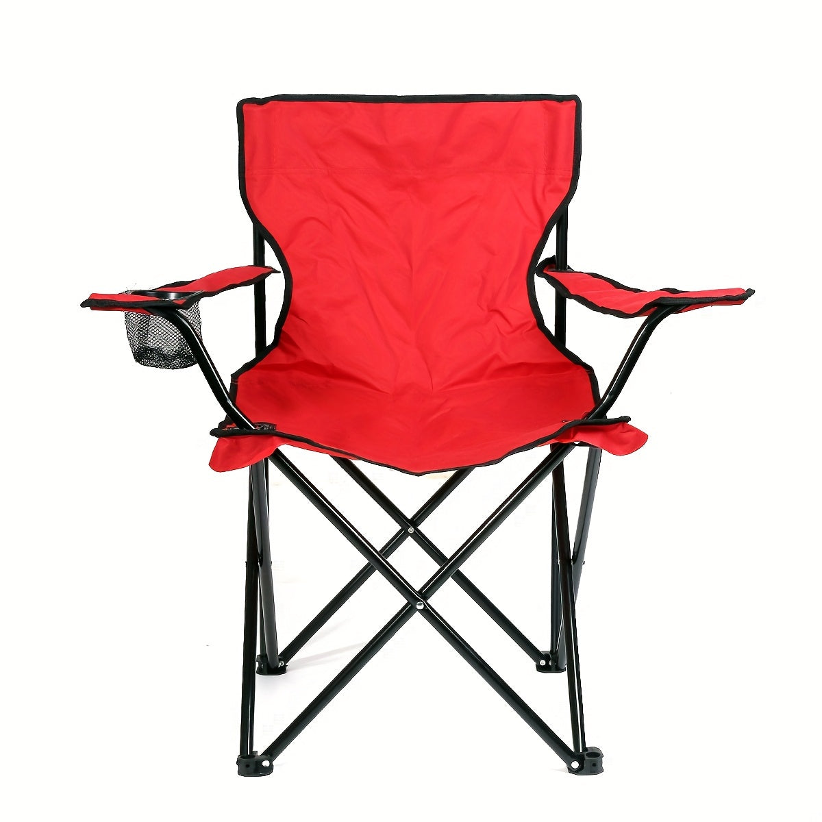 2pcs Camping Chairs, Portable, Outdoor with Drink Holder for Beach, BBQ, Fishing, Camping