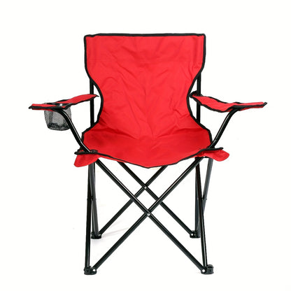 2 sillas de camping, portátiles, al aire libre con soporte para bebidas para playa, barbacoa, pesca, camping