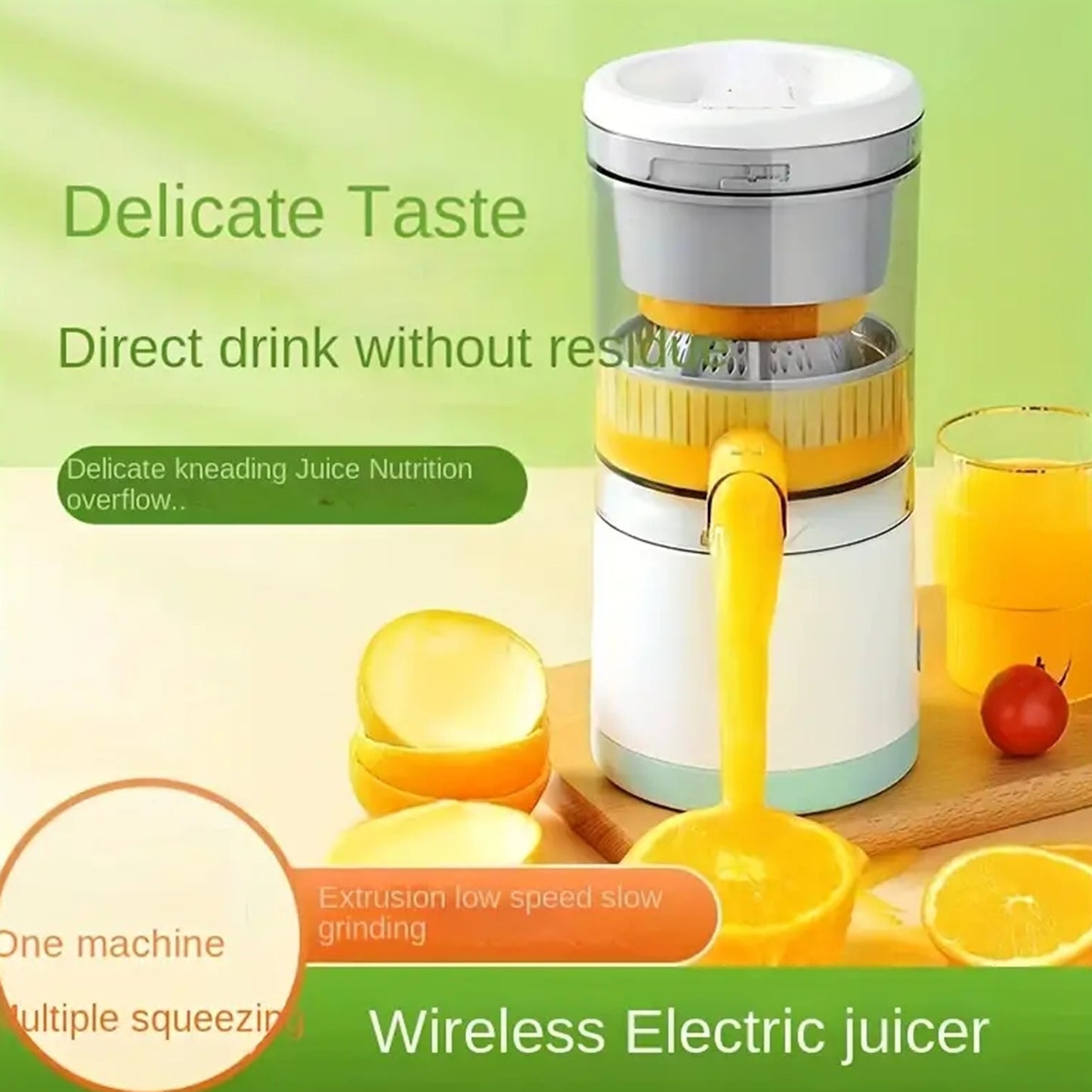 Presse-agrumes portable avec chargement USB, mini extracteur de jus sans fil pour jus de fruits frais.