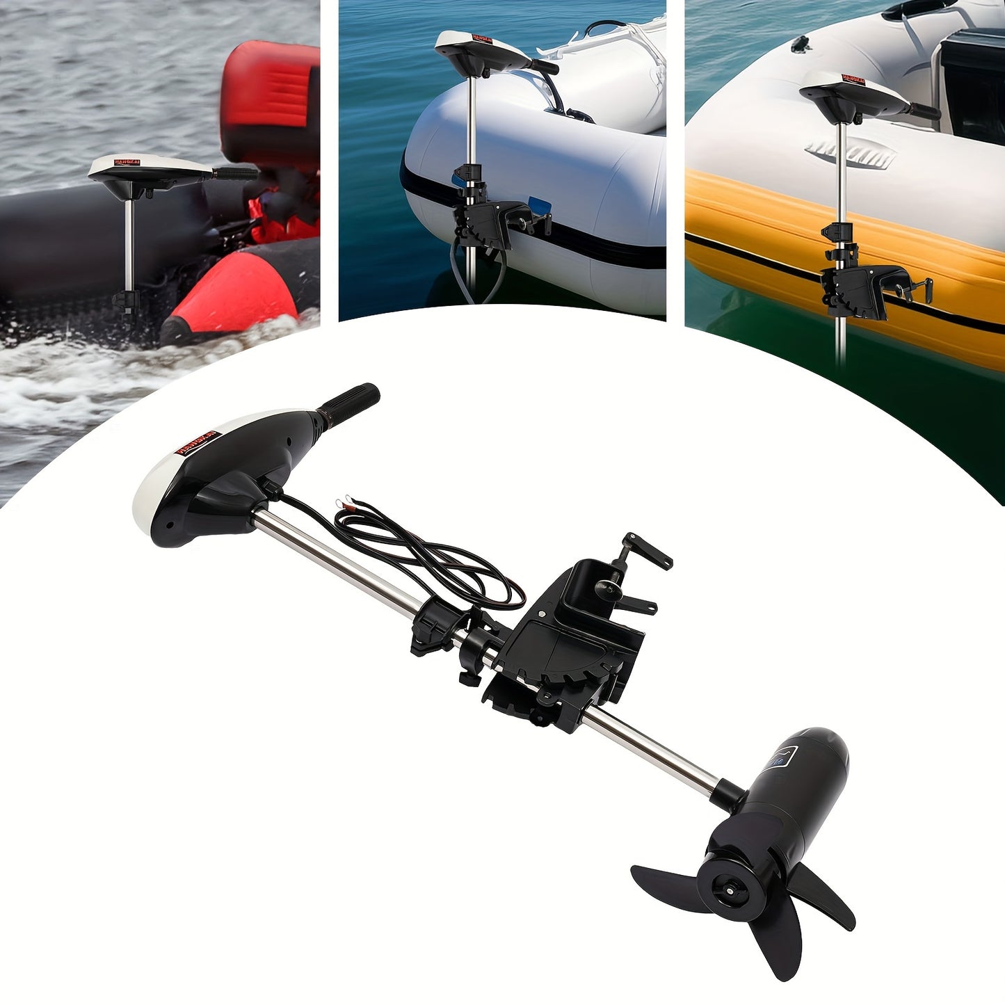 660W Speed&Tilting Angle Adjustable Electric Outboard Motor 66lbs Thrust Electric Outboard Trolling Motor 1420R/min Marine Boat Engine w/Telescopic Control Handle