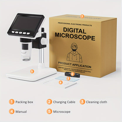 4.3" LCD Digital Microscope 1000X, Coin Microscope, 1080P USB Coin Magnifier for Error Coins with 8 Adjustable LED Lights, PC View