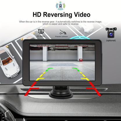 HIKITY Wireless CarPlayer For Android Auto, Portable 7-Inch HD Touch Screen Car Stereo - Mirror Link FM GPS Navigation With Mirror Link, +Rear View Camera (optional)