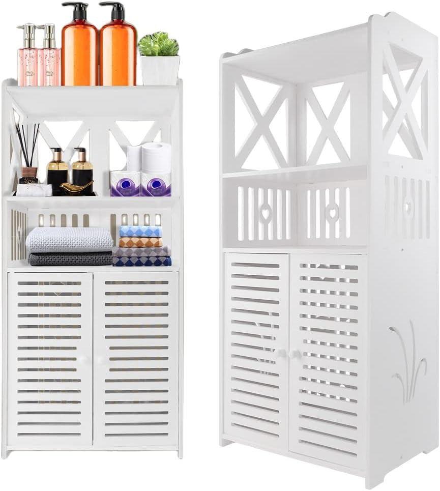 PVC bathroom cabinet with 1 door, storage furniture for bathroom, hallway, 90 x 40 x 25 cm