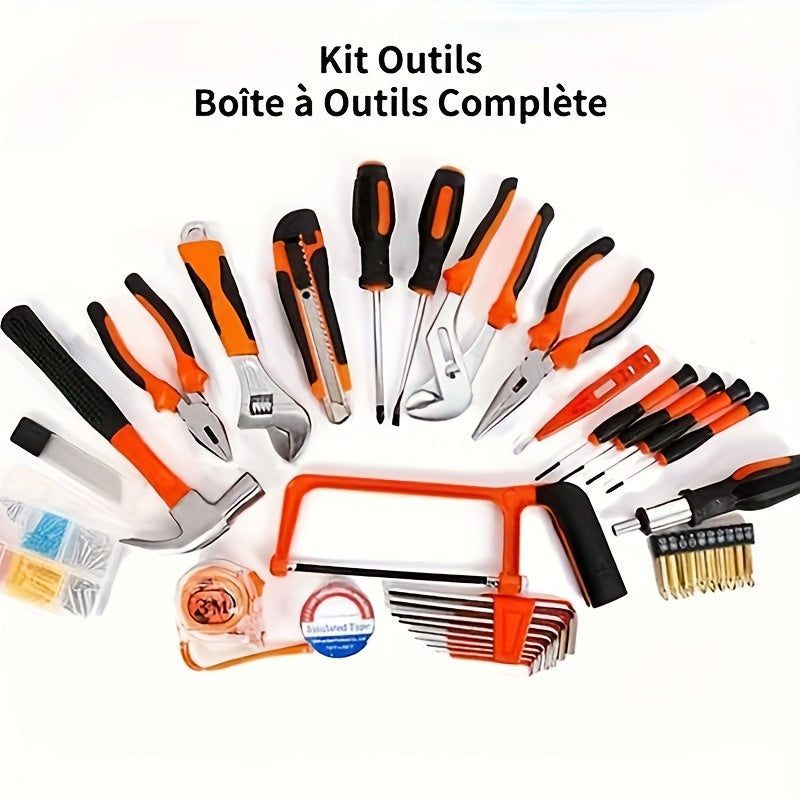 Tool Case, 45 Pieces, Material: Chrome Vanadium And Heat-treated Carbon Steel, Black, Orange