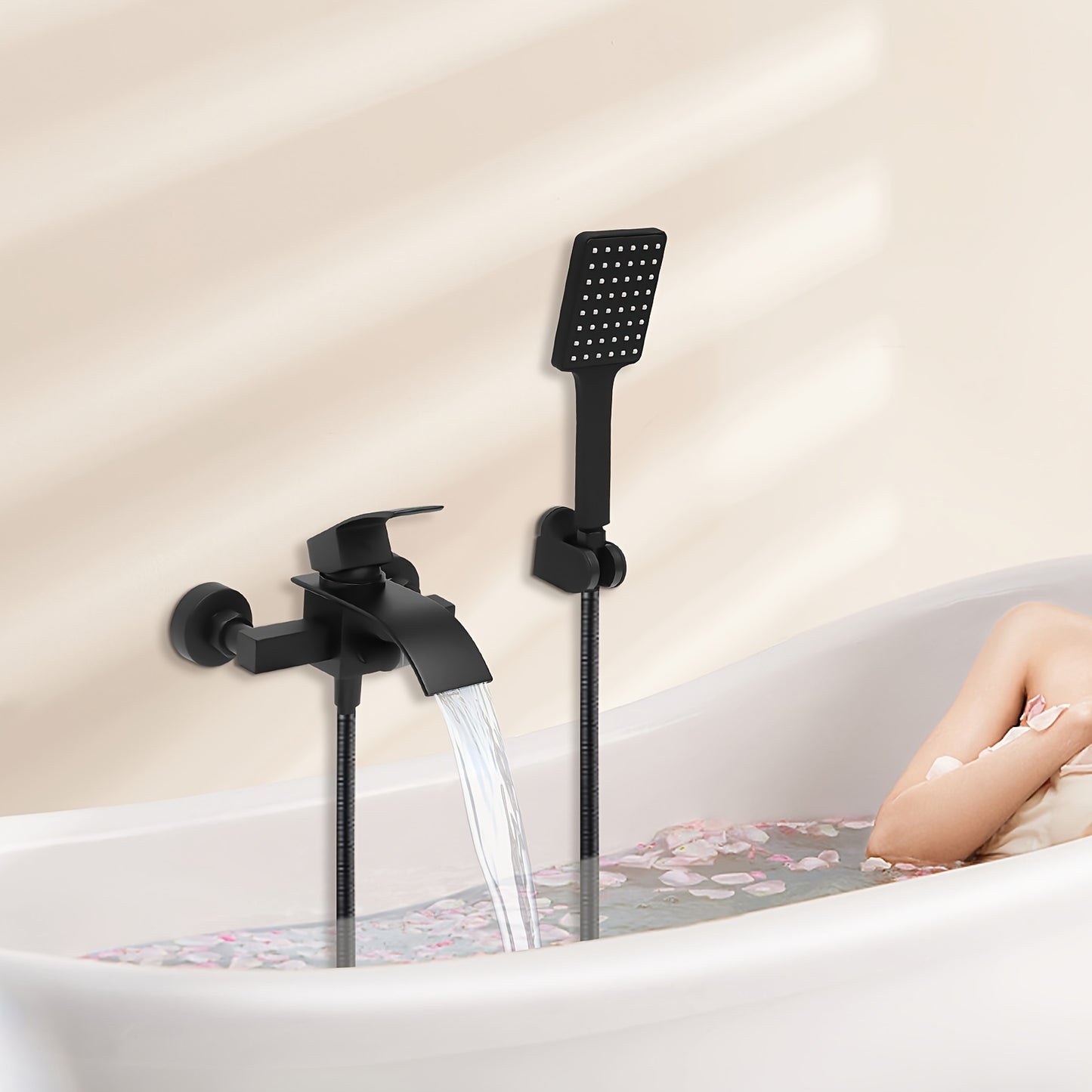 Shower Set Rain Shower Bath Faucet With Hand Shower And Faucet Shower Wall Mounted Shower Faucet Black Mixer Shower