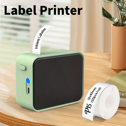 BT Label Maker Printers with Ribbon, P15 Mini Thermal Label Maker for Organization, Portable Desktop Label Printer, Sticker Printer